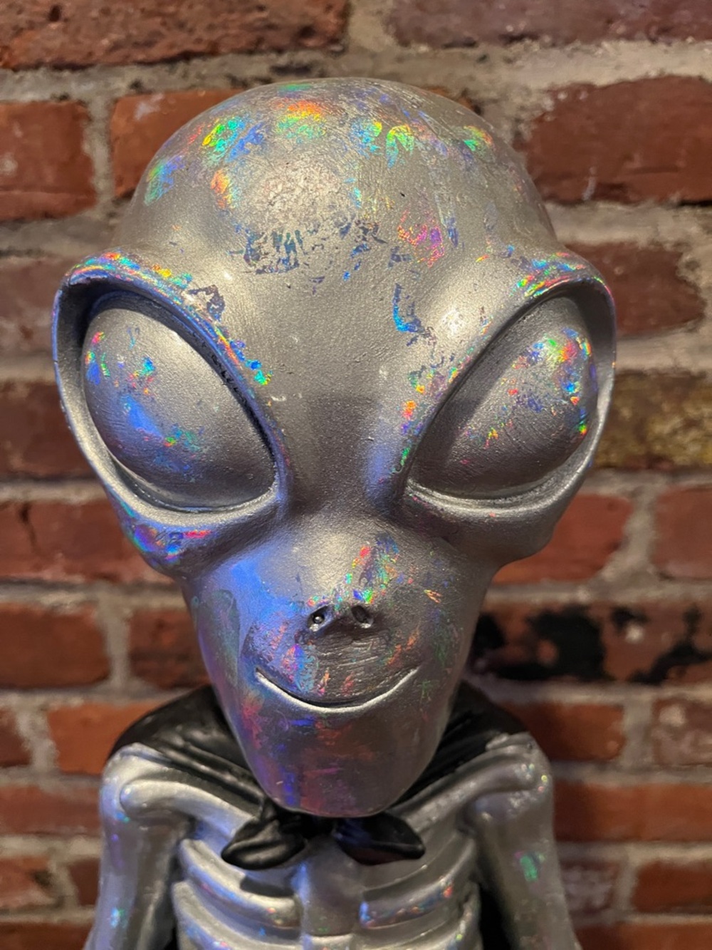 Holographic Silver Alien Skeleton Candy Holder - Holiday Decor - Picture 10 of 16